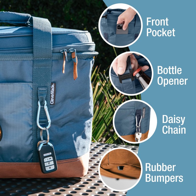 CleverMade Pacifica Collapsible Insulated Cooler – 50 Can / 31
