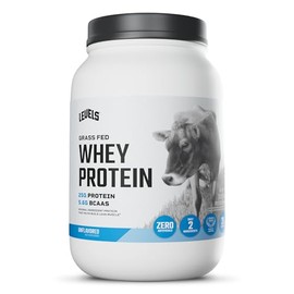 Levels Grass Fed Whey Protein Powder, No Artificials, 25G of Protein, Unflavored, 2LB