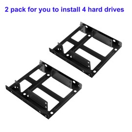 SSD HDD Holder 2.5 to 3.5 Internal Drive Bay Mounting Bracket Hard Drive Adapter (2 Pack) (Black)