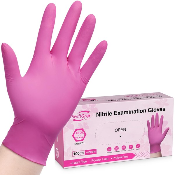 SwiftGrip SwiftGrip Powder-Free Nitrile Gloves, Large, 100ct Box - 3-mil,