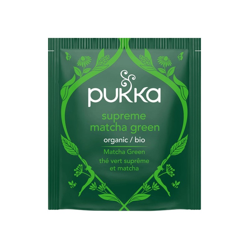 Pukka Supreme Matcha Green, Organic Herbal Tea, 20 individually wrapped