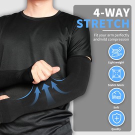 Supmovo 6 Paare Kühlung UV-Schutz Ärmlinge, Arm Sleeves Tattoo Cover für Frauen Männer Radsport Golf Radfahren