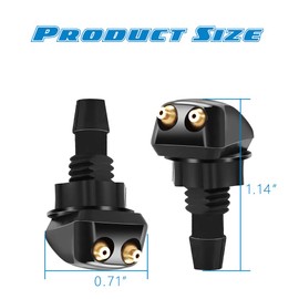 HAOBO 2PCS Front Windshield Washer Nozzles, Windshield Wiper Nozzle, Washer Nozzle Kit Car Double-hole Wiper Washer, Car Accessories Windshield Sprayer Nozzle Universal for Most Vehicles