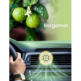 Car Air Vent Clip, 4Pcs Car Air Freshener, Mom Gifts from Daughters, Metal Vent Clip with Vintage Stone Bricks Pattern, Car Interior Accessories, Small Gift for Mom, Bergamot Smell