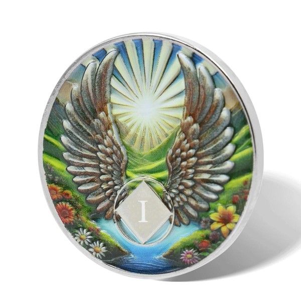 Flying Wings 1 Year Sobriety Coin | AA Chips and