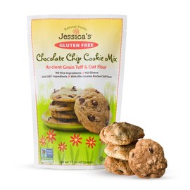 Jessica’s Natural Foods - Gluten-Free Chocolate Chip Cookie Mix Made with the Ancient-Grain Teff and Wholesome Oat Flour, Non-GMO, and Gluten Free, 3 Per Pack