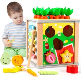 NUOWEI Juguetes Montessori para Niños, Juguetes Educativos, 6 en 1 Juguetes de Clasificación de Formas, Juguetes Sensoriales para Niños, Juegos Didácticos para Niños, Regalos para Niños y Niñas