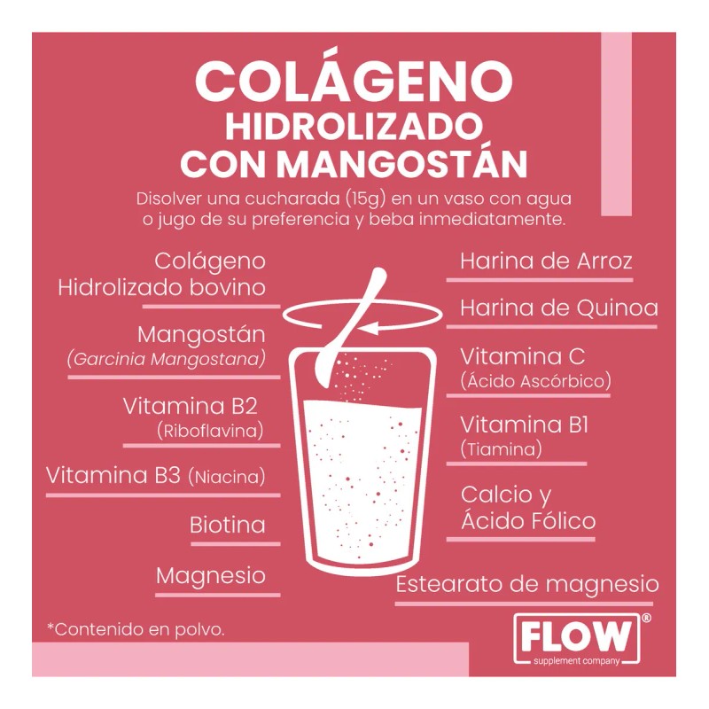 Colageno Mangostan 500 Grs Flow Sabor Natural