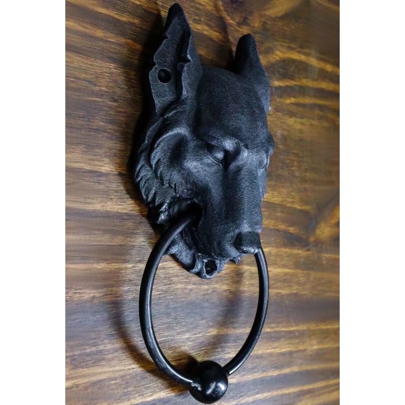 Ebros Full Moon Gothic Chained Wolf Gargoyle Door Knocker 8.25"Tall