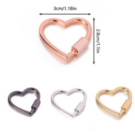 Taicols Heart Shaped Key Ring, 8 Pcs Heart Carabiner Clip, Cute Carabiner Keychain, Small Spring Snap Hooks, Mini Metal Heart Buckle, Carabiners Hiking Clips, Heart Shape Keychain Clip, Climbing Clips