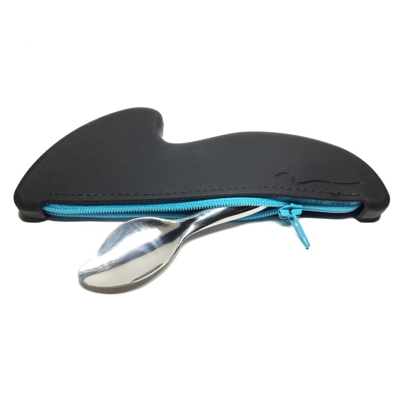 Cuchara de acero para enchinar pestañas (Negro Azul)