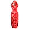 7Fairy Women's Wedding Red Dragon Halter Backless Long Chinese Dress