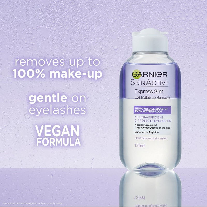 Garnier Skin Active 2 in1 Eye Make Up Remover, Suitable