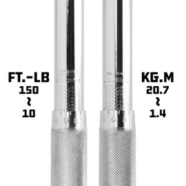 Powerbuilt Micrometer Torque Wrench, 1/2-Inch Drive, Reversible Ratchet Clicks, Lockable, 30 to 150 Foot Pound Range - 644999