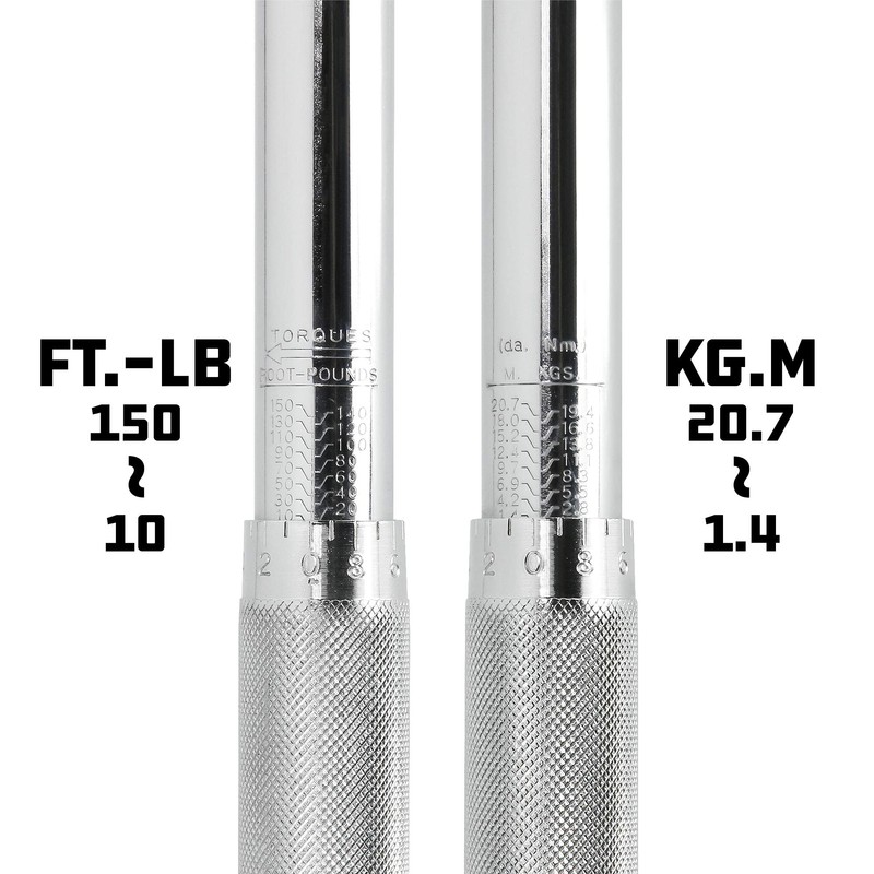 Powerbuilt Micrometer Torque Wrench, 1/2-Inch Drive, Reversible Ratchet Clicks, Lockable,