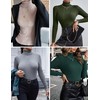 Ekouaer Women's Turtleneck Shirts Ribbed Pullover Sweater Long Sleeves Tops
