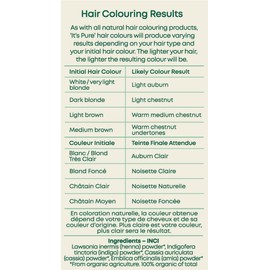 It's Pure Organic Henna Hair Dye in Chestnut | 100% Natural, Vegan, & Gluten Free | PPD Free Hair Dye, Ammonia Free, Resorcinol Free, & Peroxide Free | Volumising, Strengthening, & Revitalising |