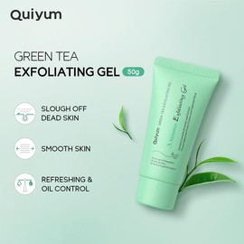 QUIYUM Peeling Maske Gesicht, 2 Stück Peeling Körper, Body Scrub Peeling 50g, für Reinigt Porentief und Nährt die Haut (50gx2, Green tea)