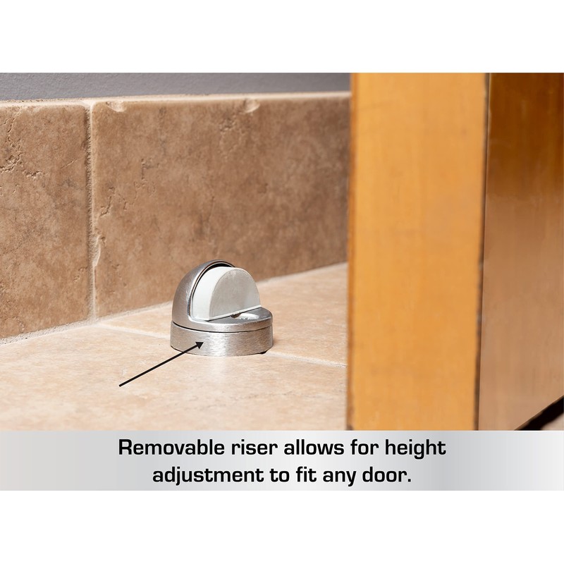 BRINKS Commercial - Dome Floor Door Stop, Satin Chrome Finish