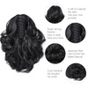 Yamel Ponytail Extension Short Cute Curly Wavy 1B Natural Black