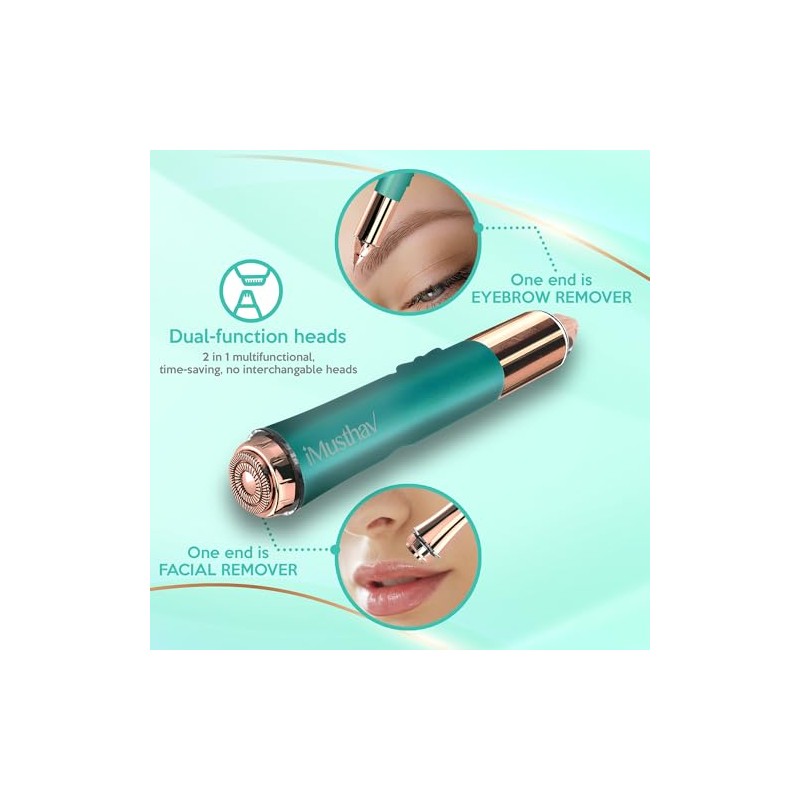 Depiladora Eléctrica Indolora para Mujer, Elimina Vello de Cejas y