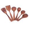 Kitchen Utensils Set Wooden Spatulas Spoons Comfortable Grip Minimaliset Kitchen