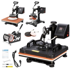 Smartxchoices 5 in 1 Heat Press Machine 15 x 12 Inch T Shirt Pressing Machine Transfer Sublimation Combo for T-Shirt, Mug, Hat, Plate, Cap,Digital Transfer Sublimation with 360 Degrees Swing-Away