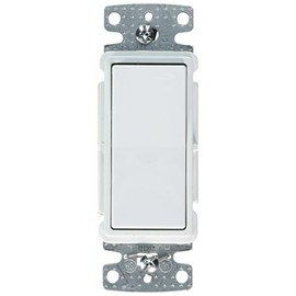 Bryant Electric RSD315W Residential Rocker Switch, Three-Way, 15 Amp, 120V, Grounding, White