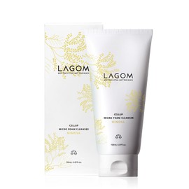 LAGOM Microfoam Cleanser, Mimosa Scent, Night Facial Cleanser, Facial Cleansing Foam, 5.3 fl oz (150 ml)