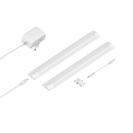 ledscom.de Siris LED Under-Unit Light Matt White Flat 30 cm Each 368 lm Warm White Set of 2