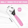 WORKPRO 6-Inch Pink Adjustable Wrench Cr-V Steel Metric & SAE