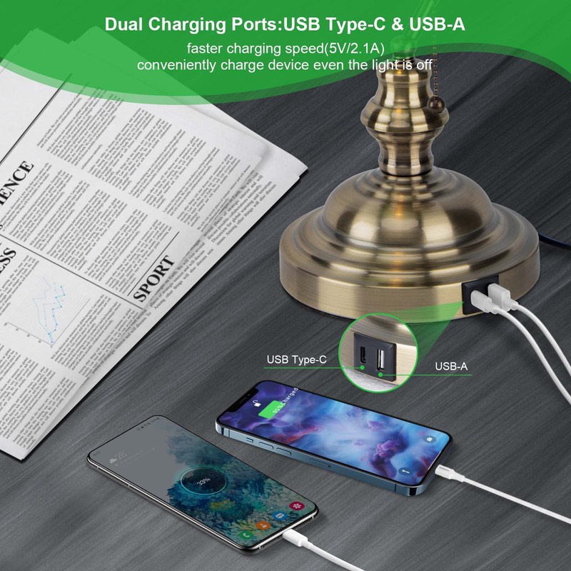 JCPYIUL Green Bankers Lamp with Pull Switch, Retro Desk Lamp