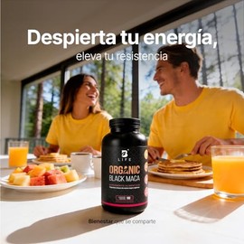 B Life Maca Negra Orgánica con 180 Cápsulas | 1000mg por porción | Maca Peruana Pura | Organic Black Maca.