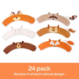 Woodland Baby Shower Cupcake Wrappers- Set of 24 Woodland Creatures