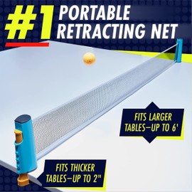 NIBIRU SPORT Ping Pong Retractable Net with Posts, Weatherproof Table Tennis Replacement Net for Indoor and Outdoor Play, Table Tennis Equipment & Ping Pong Accessories, Game Table Accessories