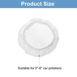 sourcing map 2pcs Car Polisher Bonnet Buffing Pad Plush Polishing Buffing Pad Cover for 5"-6" Car Buffer Bonnets Polisher, White