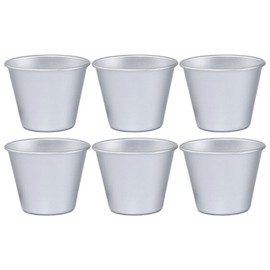 Ragyzity 6pcs Pudding Moulds, Aluminum Muffin Tin Dariole Moulds Egg Tart Mold Nonstick Panna Cotta Mould, Mini Pudding Basins Egg Tart Cupcake Mould for Kitchen DIY Cooking