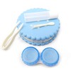 Honbay Cookie Shaped Contact Lens Case Travel Contact Lens Box with Mirror (Blue)
