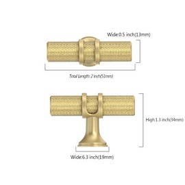 Asidrama 10 Pack Brushed Gold Kitchen Cabinet Knobs Cabinet Hardware Zinc Knobs for Dresser Drawers 4451