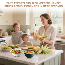 Wooden Handle Corn Peeler - Cob Corn Stripper Kernel Remover, Durable Kitchen Tool for Corn on The Cob, Eco-Friendly Wood Grip for Home & Outdoor Use