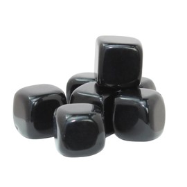 Obsidian Crystal Cube Set - 7 Pieces 1.3 cm Natural Stone Energy Cube - Decorative Stones for Chakra Meditation Reiki Office Home