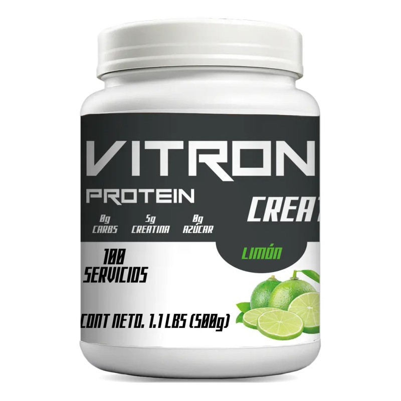 Creatina Monohidratada 500g Vitron Protein 100servis Polvo