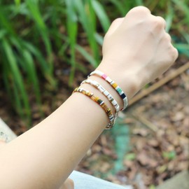 KELITCH Women's Bracelet Stretchy Bracelet with Tila Beads Strand Bracelet Trendy Daily Jewellery for Women Stackable Bracelet Friendship Gift, TRADE SHOW