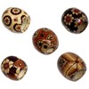Housweety 100 Mixed Painted Drum Wood Spacer Beads 17x16mm, Round Loose Wood Beads Bulk for Braids, African Beads for Hair, Jewelry Making, Craft DIY, Macrame Rosary Bracelet Necklace Making