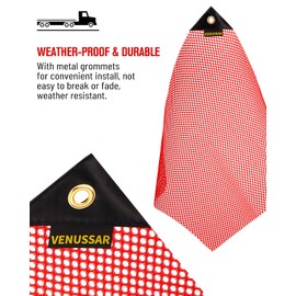Venussar Safety Flags 18 x 18 Inch, Pack of 12 Single Corner Heavy Duty Grommet Warning Flag, Safety Warning Flags for Trucks Trailer Oversize Load(Red)