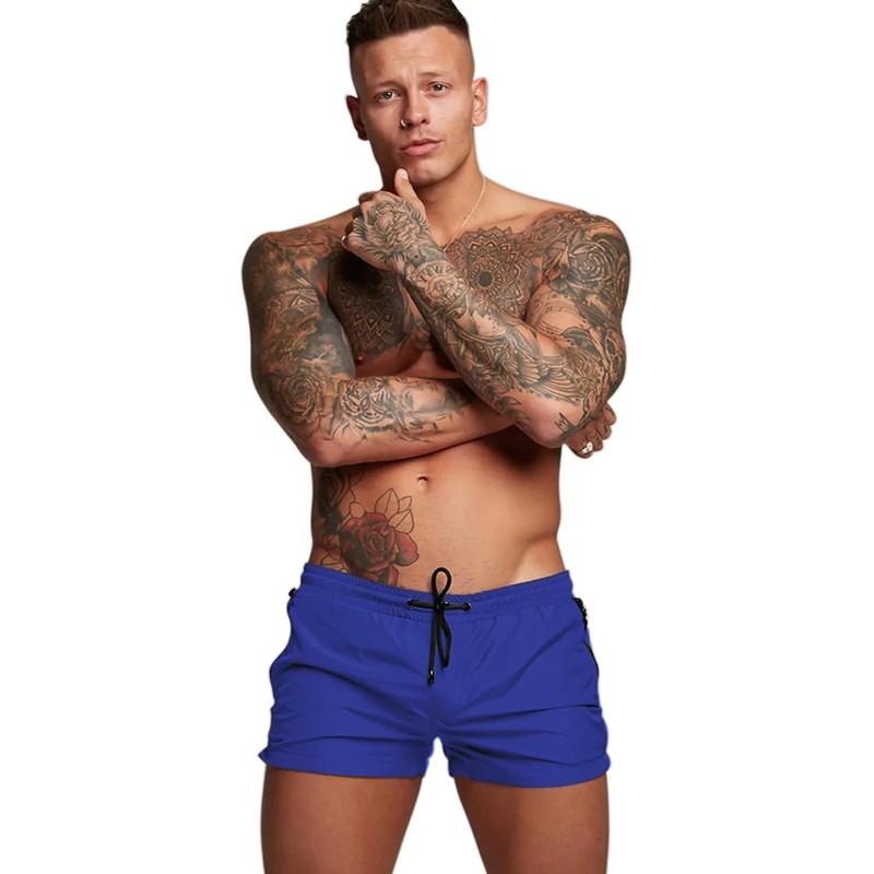TONLEN - Traje de baño deportivo para hombre, con bolsillos