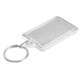 100Pcs Clear Acrylic Photo Frame Keychain, 5.5x4cm Clear Rectangle Blank Keyrings Picture Frame Keyring with Split Ring for DIY Craft