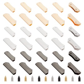 WADORN 24pcs Metal Belt Buckle End Tips, 3 Colors Bag Decorative Clip Buckles Webbing Zipper Tips Strap End Edge Protector with Screws for DIY Leather Craft Belt Handmade Bag Making(3.6/4.8cm)