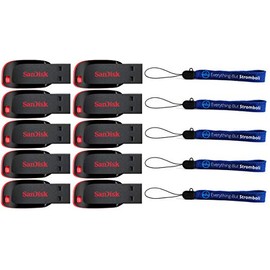 SanDisk Cruzer Blade 8GB (10 pack) USB 2.0 Flash Drive Jump Drive Thumb Drive SDCZ50-008G-10PK w/ (5) Everything But Stromboli (TM) Lanyard