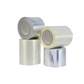 WOD HXT HEXAYURT Tape Bundle for Burning Man, 6" in. x 60 yds. Bi-Filament Tape + 4" in. x 50 yds. Aluminum Foil Tape (2 Rolls Each)